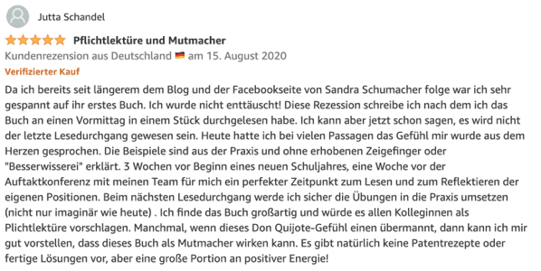 Rezension Amazon Buch Autorin Sandra Schumacher 7 Räume der Führung